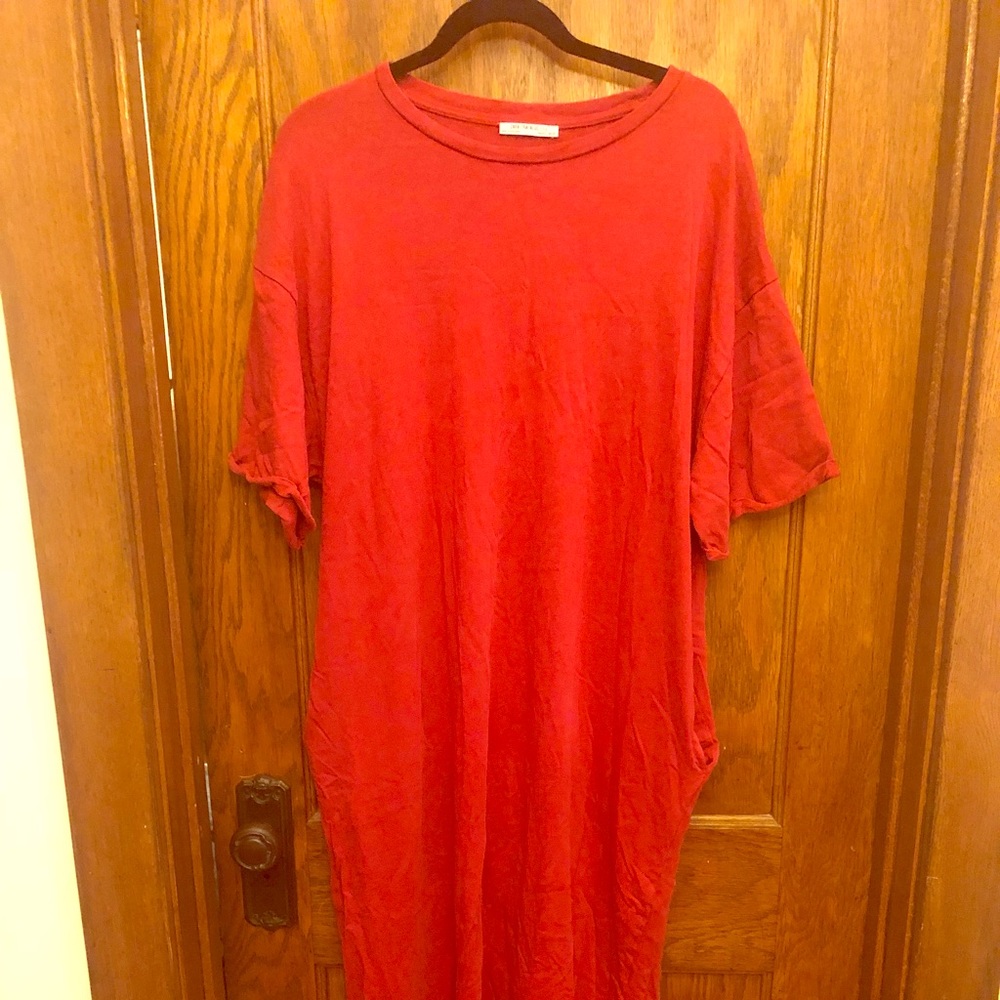 Zara long text-shirt dress